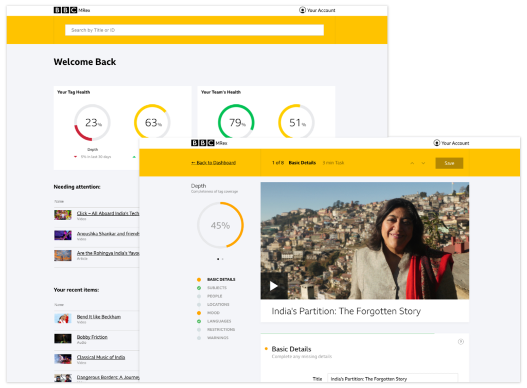 MRex concept prototype: The provocative North Star vision exploring tag health metrics and in-depth content classification